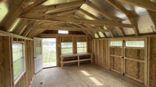 KMPsheds custom buildings shelves