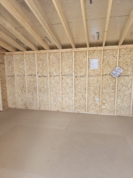 12x16 single slope utility inside view
