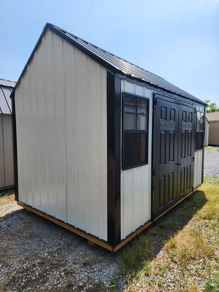 8x12 Utility with Vertical Metal Siding and Tech Shield double doors