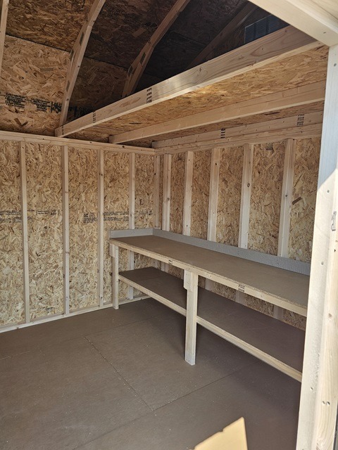 10x16 Lofted barn inside