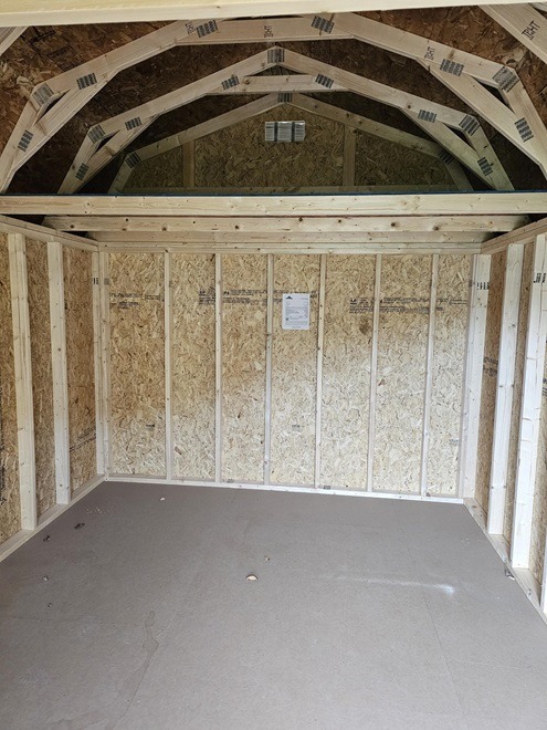 10x14 lofted barn inside
