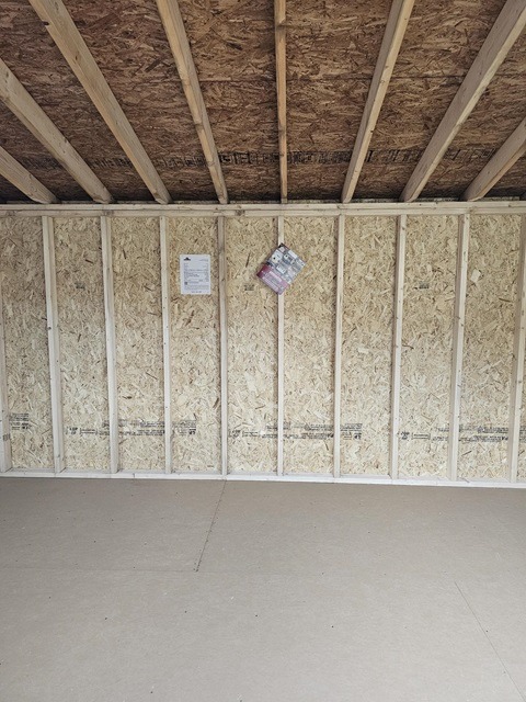 10x16 single slope shed inside
