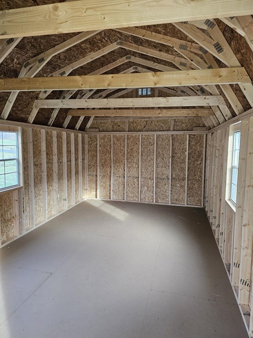 12x32 lofted barn with playhouse with windows