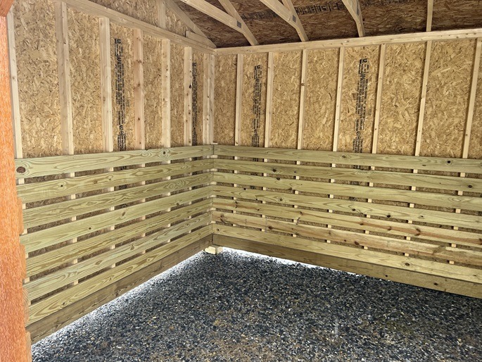12x16 animal shelter inside