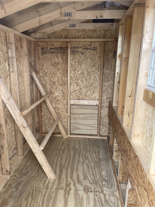 6x8 chicken coops inside view