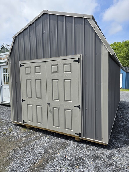 10x16 lofted barn with vertical metal siding