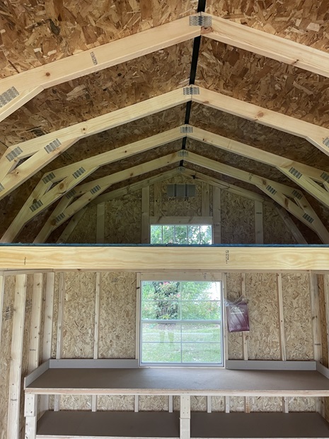 10x20 lofted garage with 6 inch overhang on roof