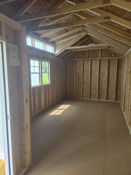 look inside 10x24 utility with side porch