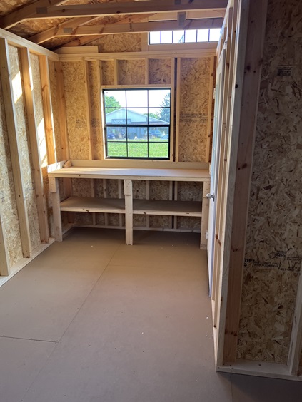 12x20 utility with side porch and workbench