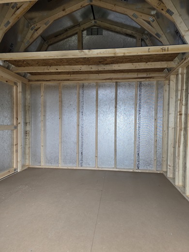 10x12 lofted barn inside