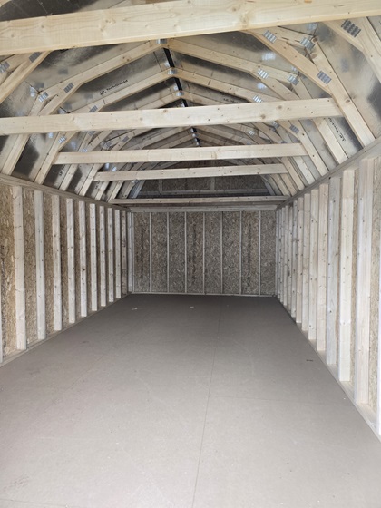 12x24 lofted barn with tech shield on roof