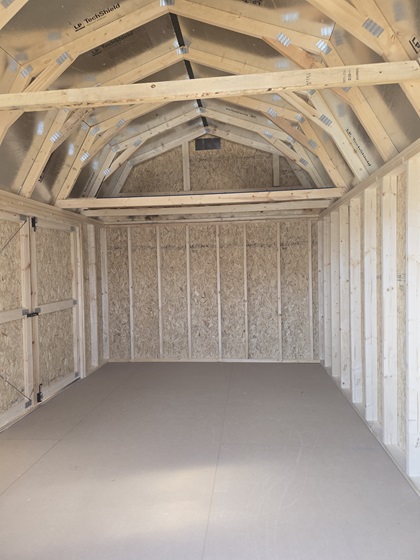 10x16 lofted barn with urethane upgrade