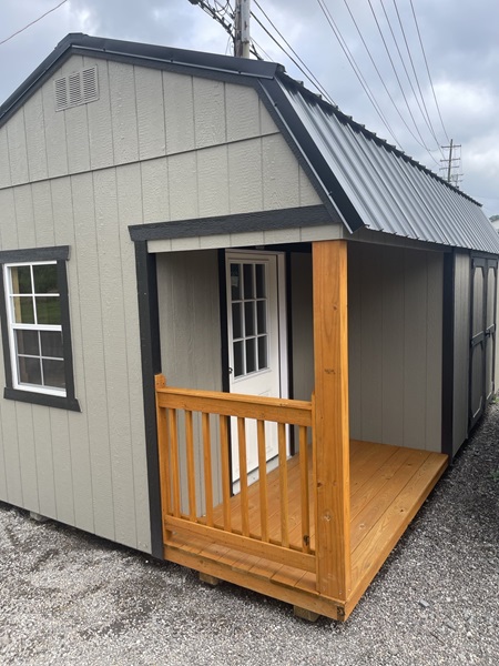 12x20 lofted barn with side porch