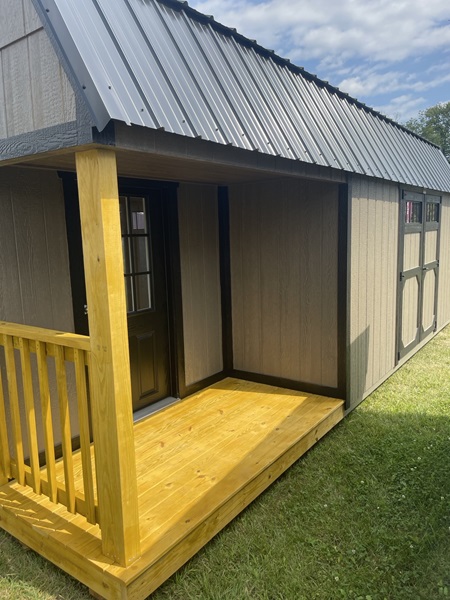 12x24 lofted barn with side porch