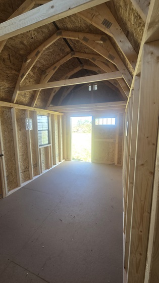 8x16 lofted barn look inside