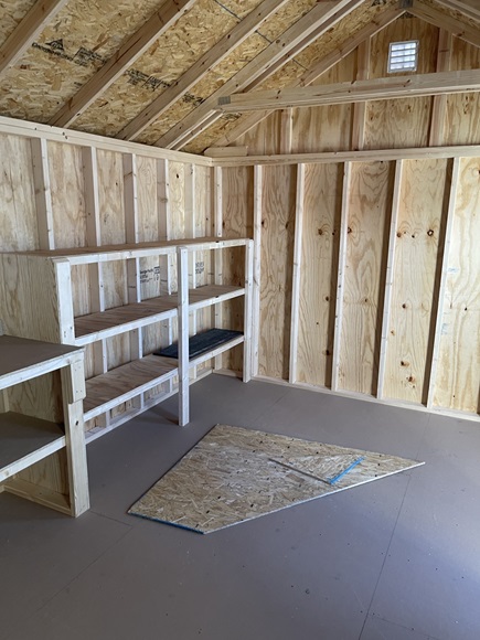 12x16 utility with gable dormer with workbench