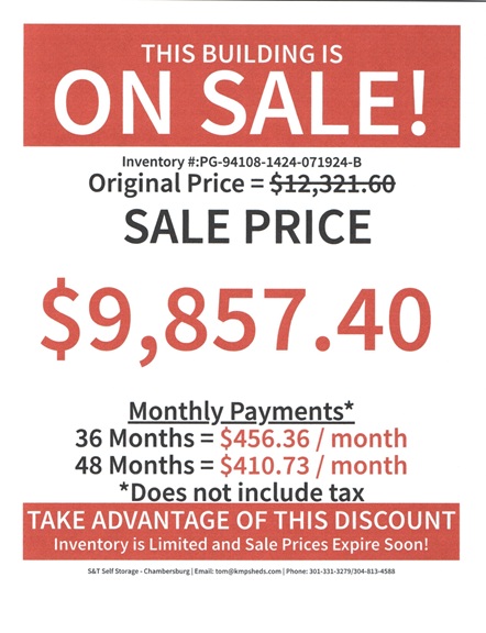 14x24 garage utility rent to own