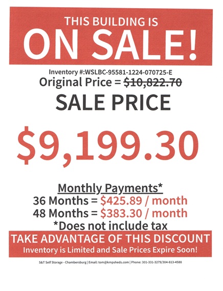 12x24 lofted barn with side porch rent to own