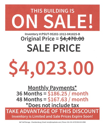 10x12 utility discount sale price