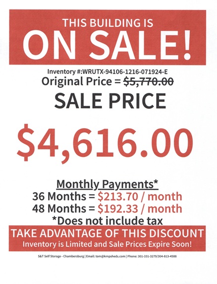 12x16 animal shelter rent to own