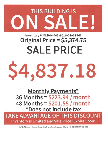 10x16 lofted barn with metal siding rent to own