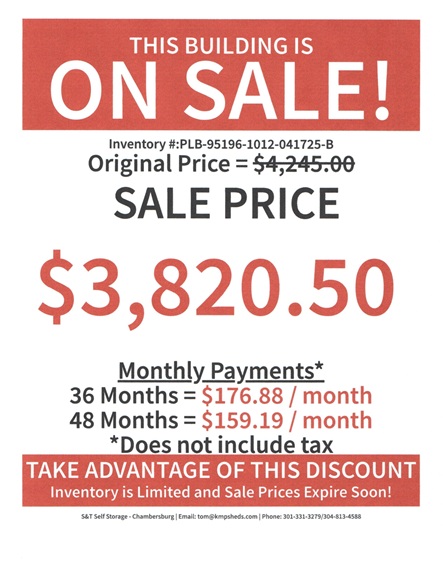 10x12 lofted barn rent to own