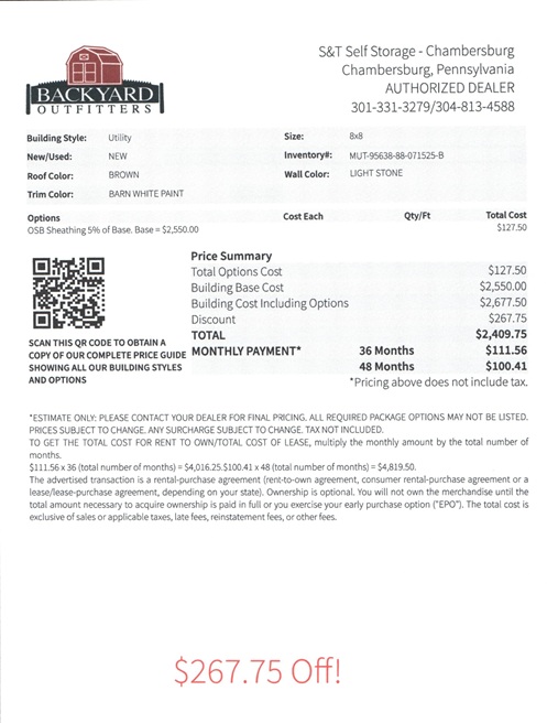 8x8 utility with metal siding on sale price