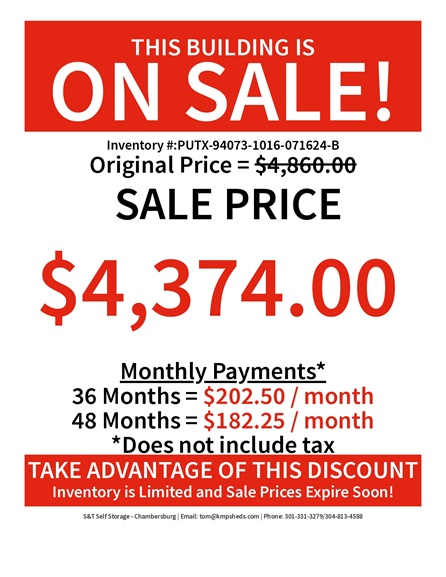 10x16 utility shed rent to own