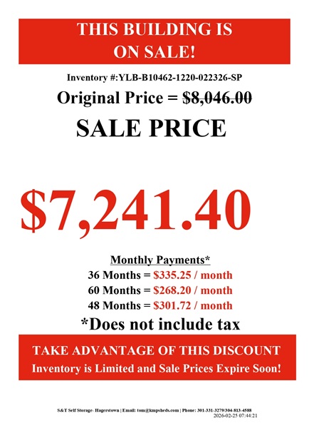 12x20 lofted barn rent to own