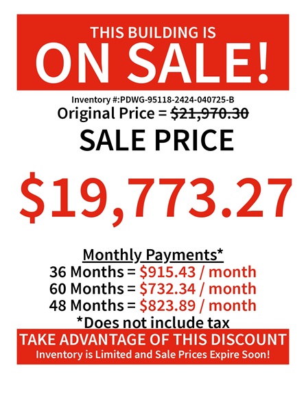 24x24 double wide garage rent to own