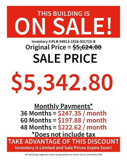 10x16 lofted barn rent to own