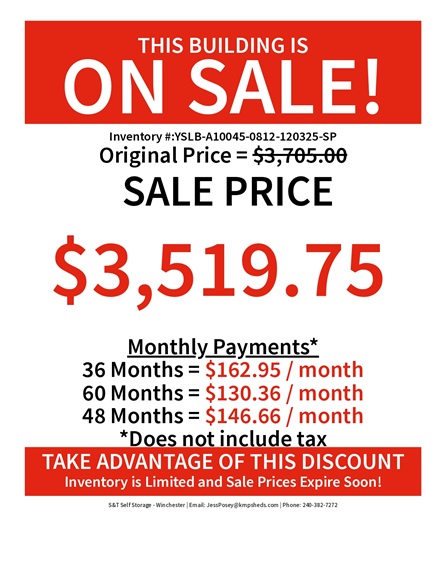 8x12 lofted barn rent to own