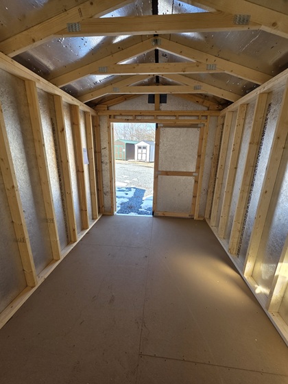 8x12 utility with 7 foot walls and double doors