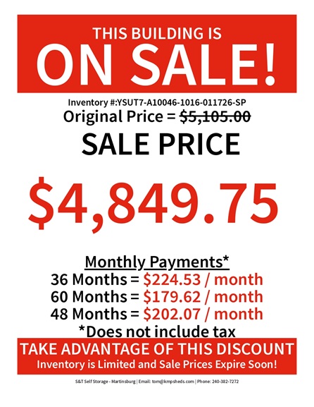 10x16 utility rent to own