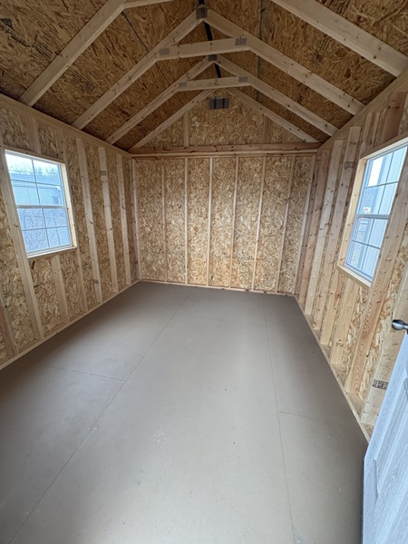 10x16 utility with playhouse look inside