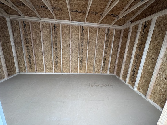 10x16 utility with metal siding look inside