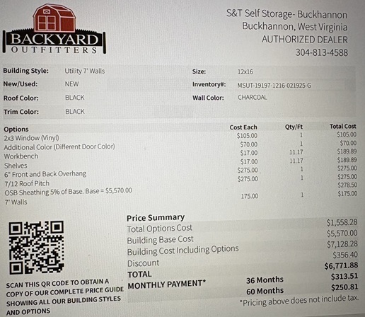 12x16 utility with metal siding on sale price