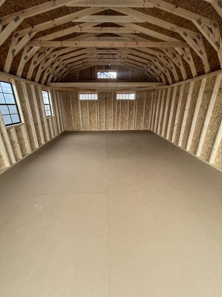 16x24 lofted garage look inside