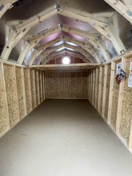 10x16 lofted barn look inside