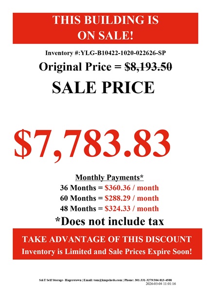 rent to own 10x20 lofted garage