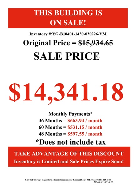 rent to own 14x30 garage