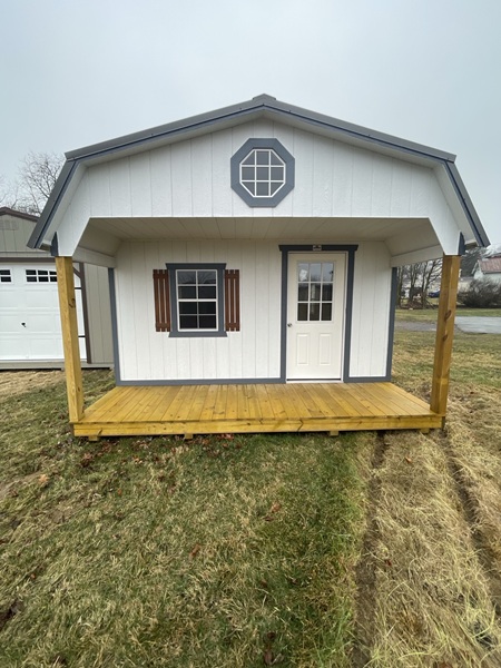 14x24 lofted barn with front porch