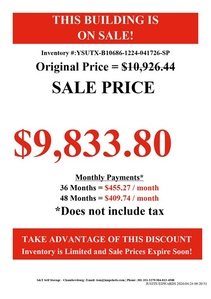rent to own 12x24 garage utility