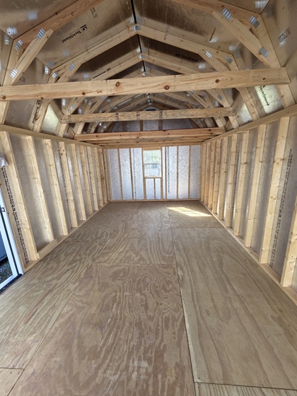 12x20 lofted garage with tech shield