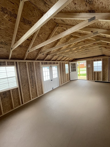 12x32 utility with playhouse and windows and door
