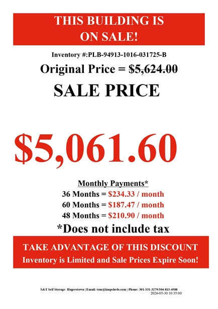 rent to own 10x16 lofted barn