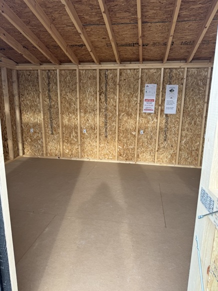 12x14 single slope shed inside