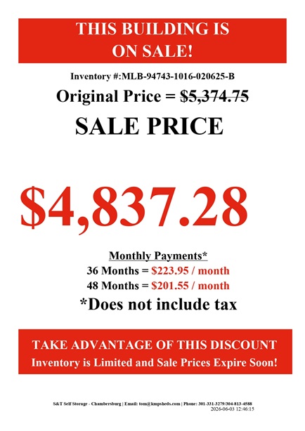 rent to own10x16 lofted barn with metal siding in PA