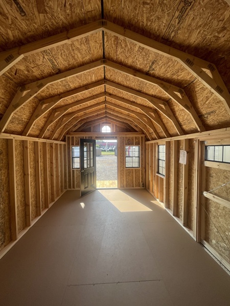 12x24 lofted playhouse with 9 lite door