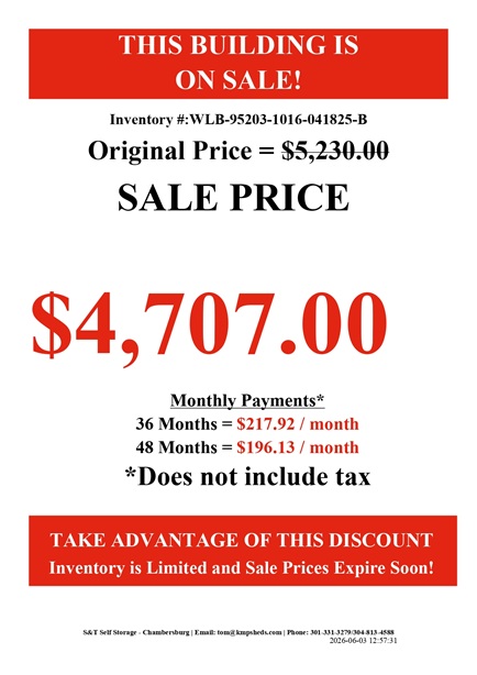 rent to own 10x16 lofted barn in PA